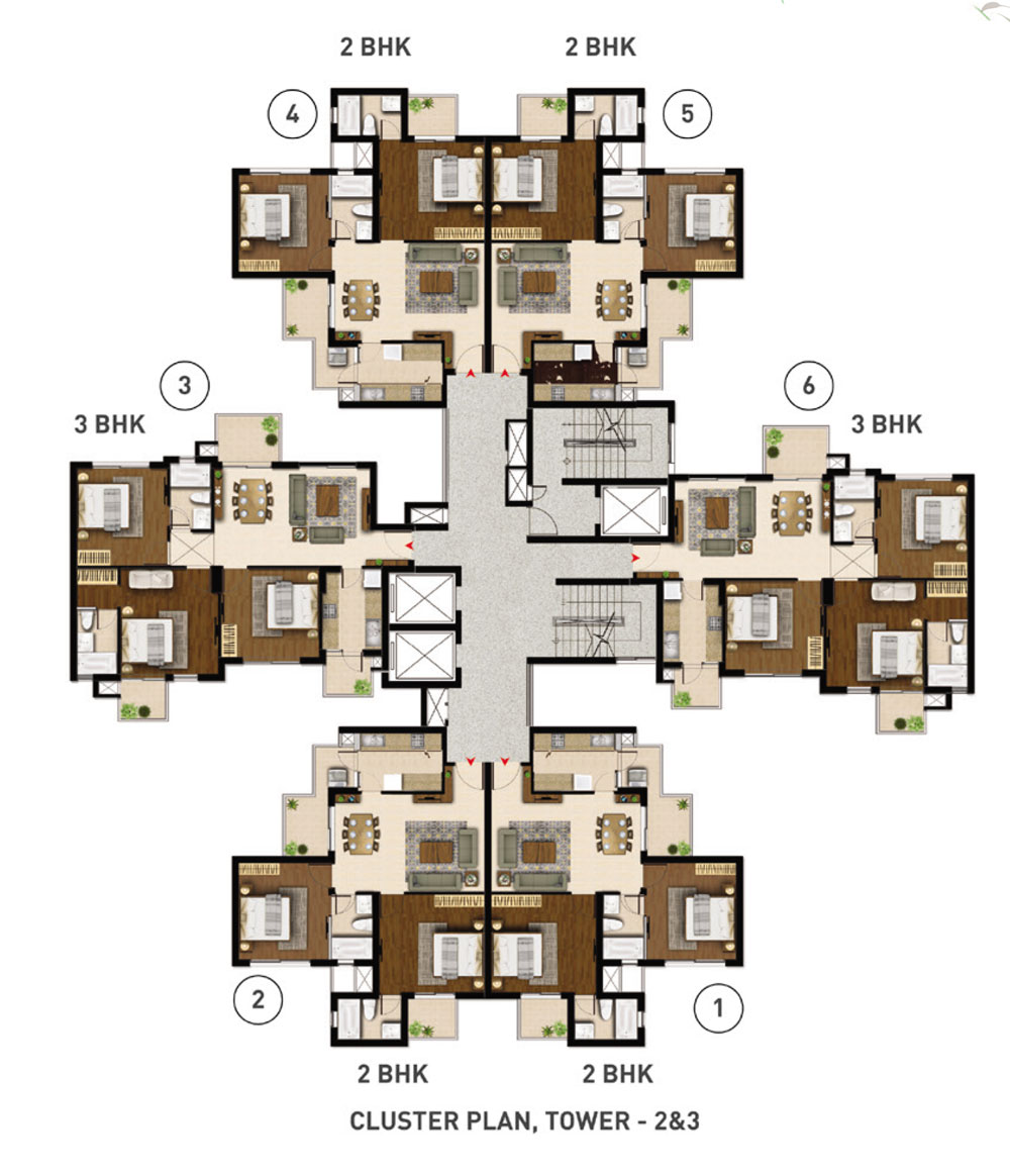 Cluster Plan, Tower - 2 & 3